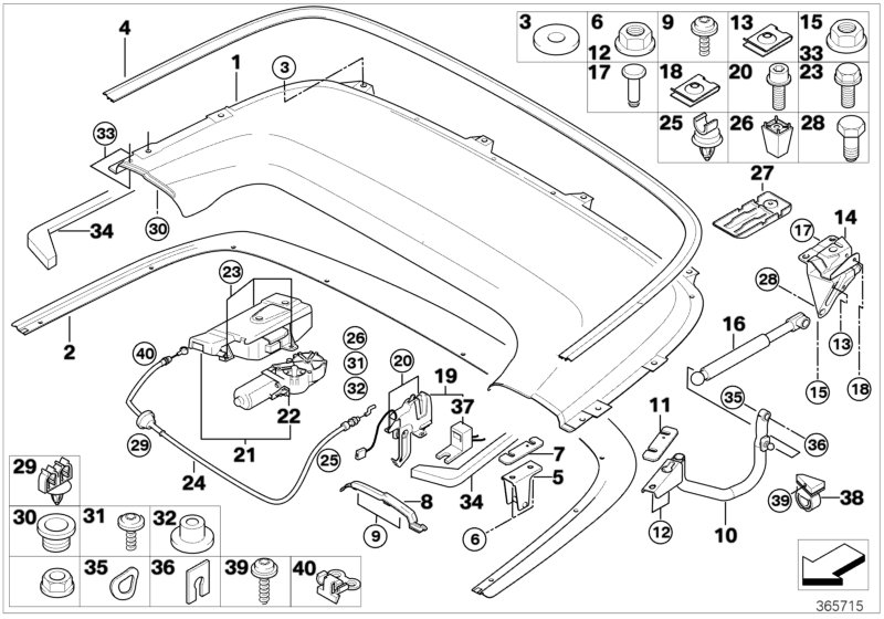 Folding top compartment lid