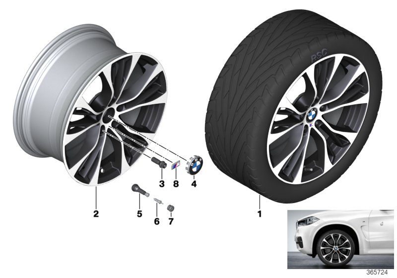 Roue AL BMW M rayons doubles 599M