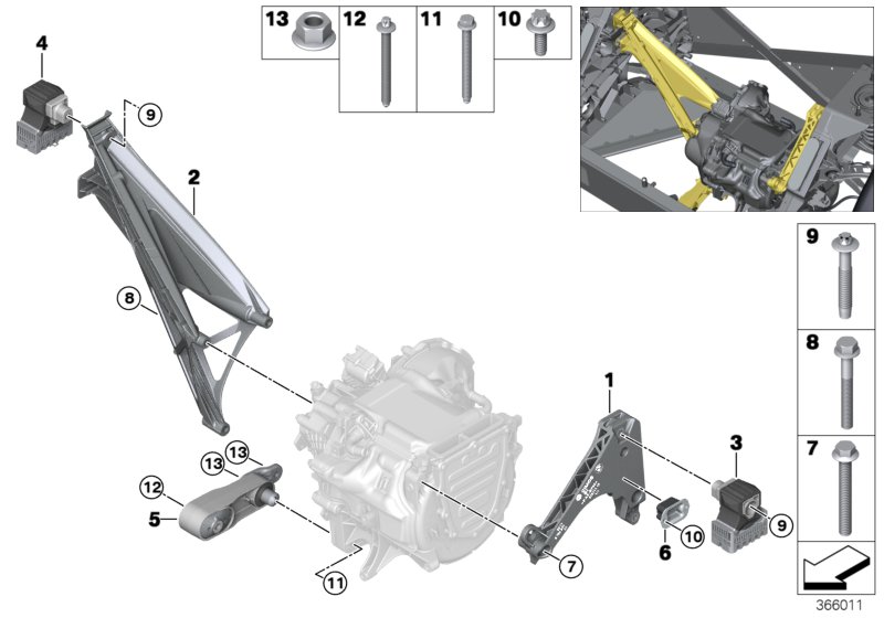 Engine and transmission mounting