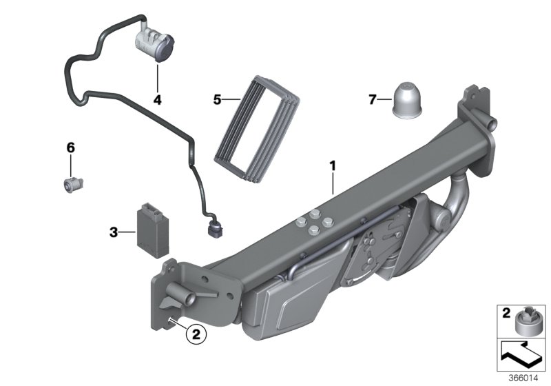 Trailer tow hitch, electrically pivoted