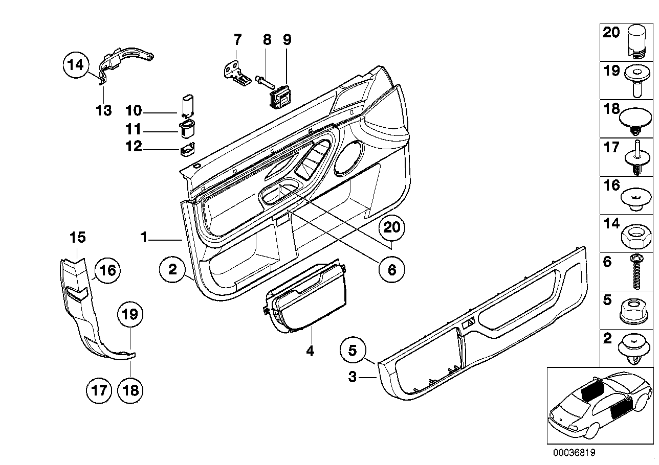 Portierbekleding voor / zijairbag