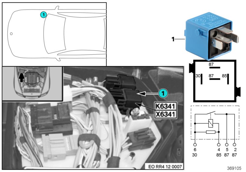 Relais délestage allum./injection K6341