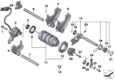 6-speed gearbox shift components