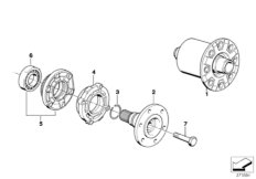 Limit.slip diff.unit-drive flange/susp.