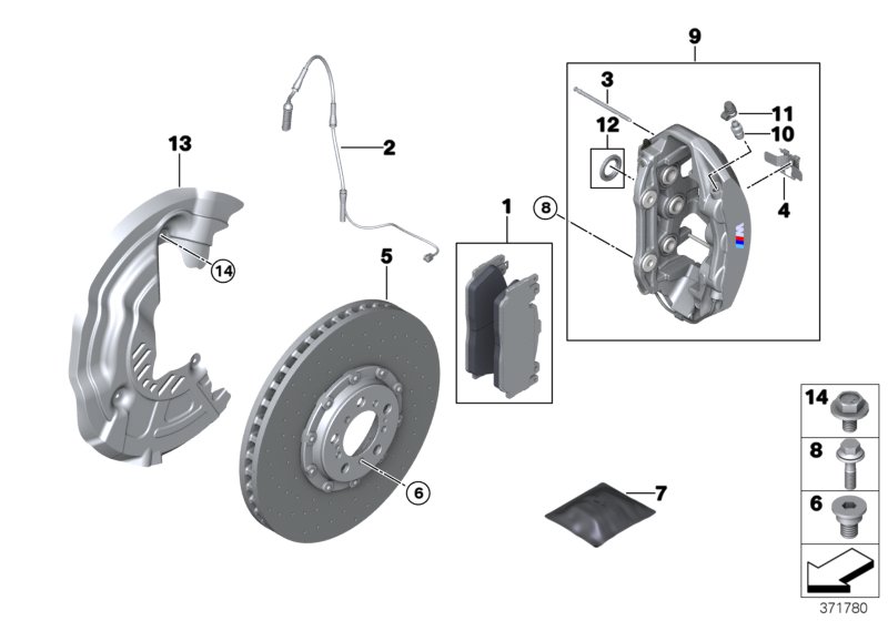 Front wheel brake, brake pad sensor