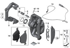 Sensor pastilha de travão roda diant.