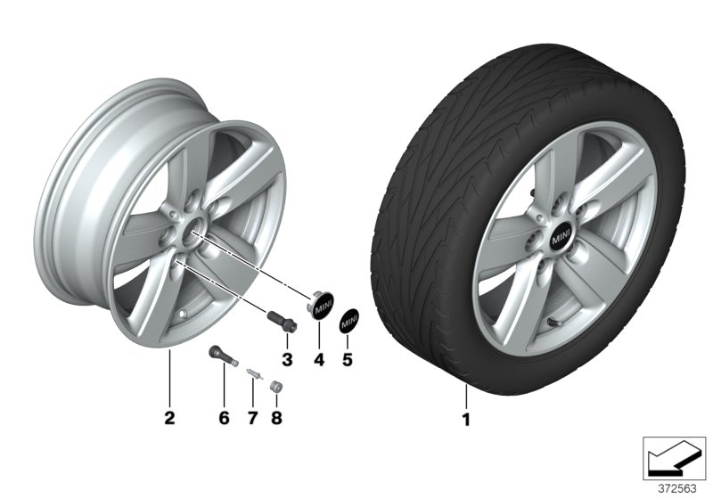 Roue all. MINI 5-Star Air Spoke 140