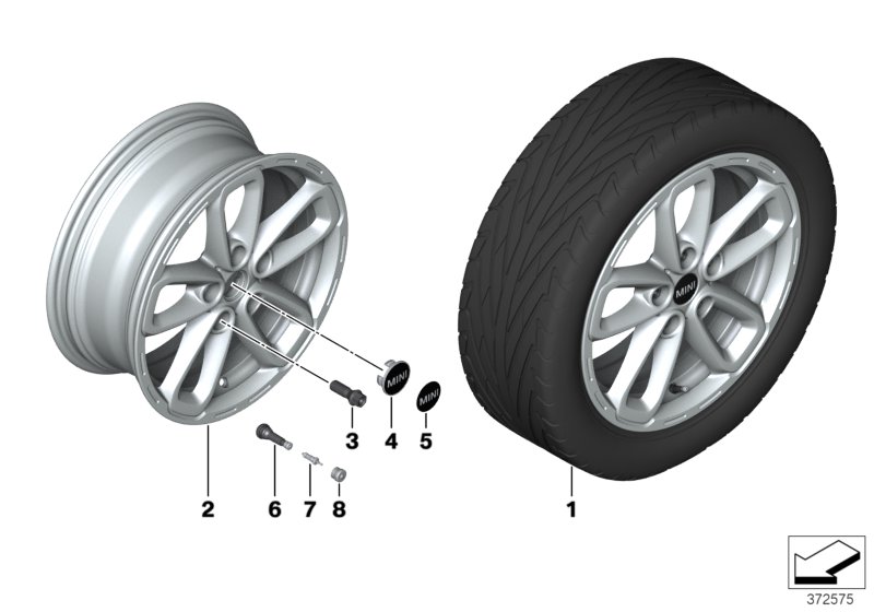 ล้ออัลฯ5-StarTriangle Spoke 141ของMINI