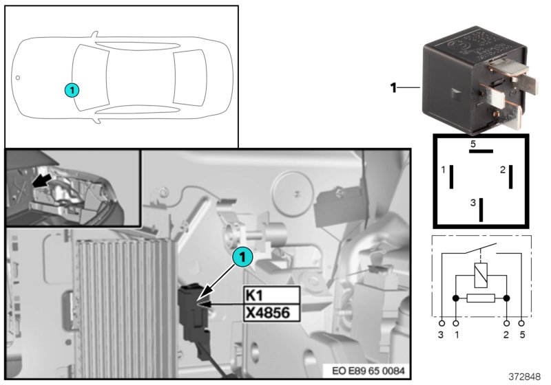 Relay, amplifier K1