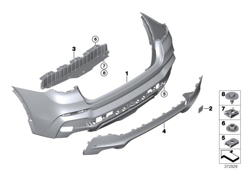 M trim panel, rear