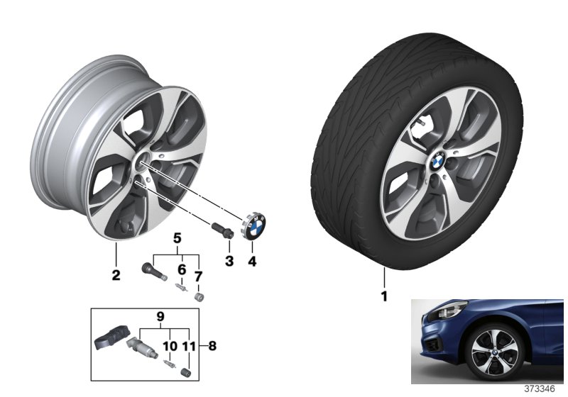 BMW LA wheel, turbine styling 472 - 16''