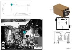 Relay, windscreen wipers K11