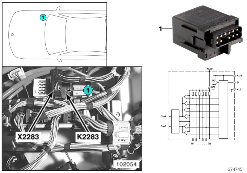 Relay, glow element K2283