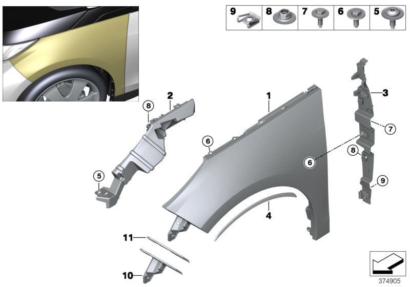 Painel lateral dianteiro