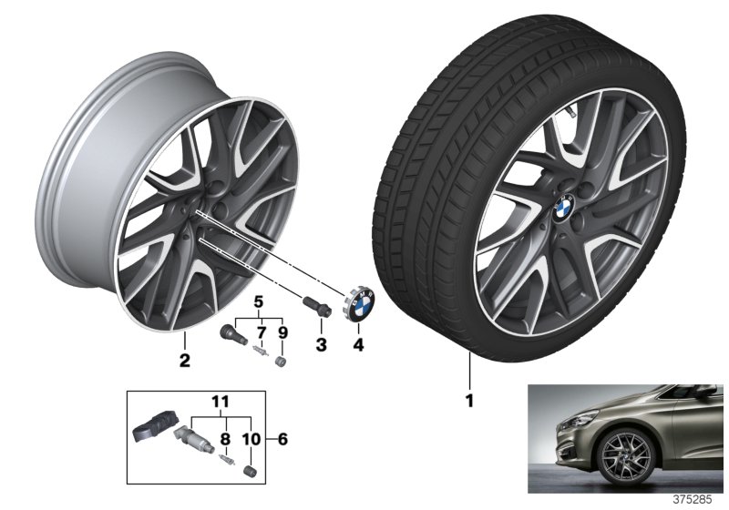 BMW 轻质铝合金轮辋 涡轮式 487 - 19'