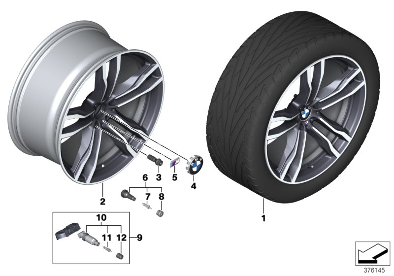 Roue all. BMW M rayons doub. 612 - 21''