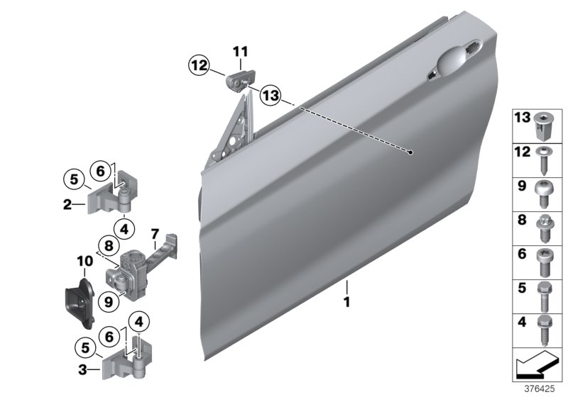 Front door-hinge/door brake