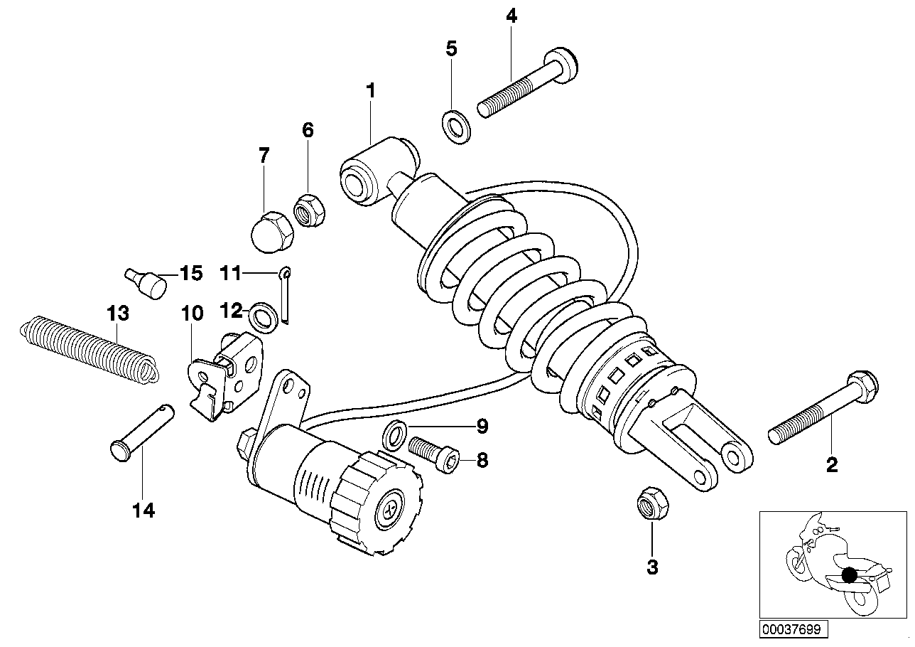 Jambe de suspension arrière