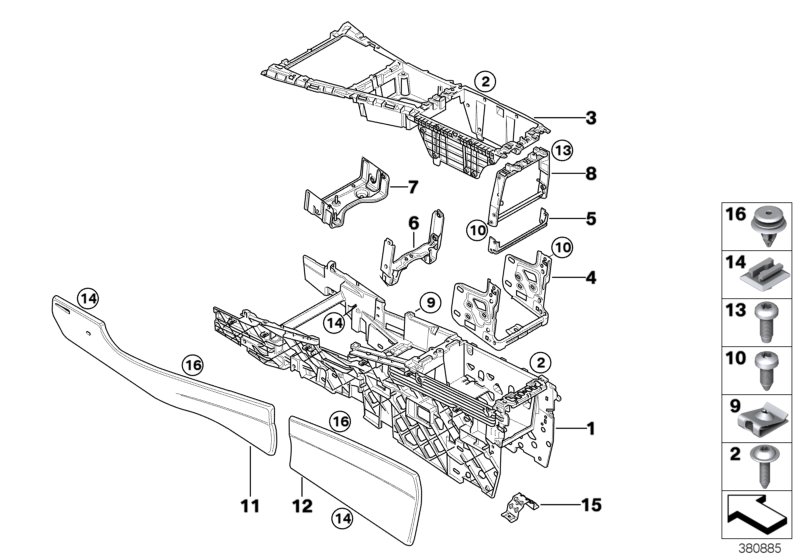 Carrier, centre console