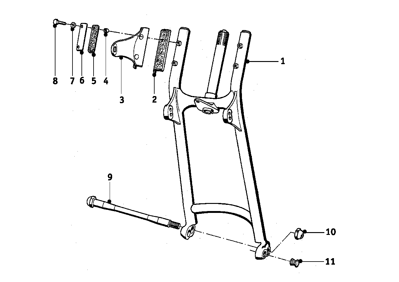 Fourche oscillante de roue avant