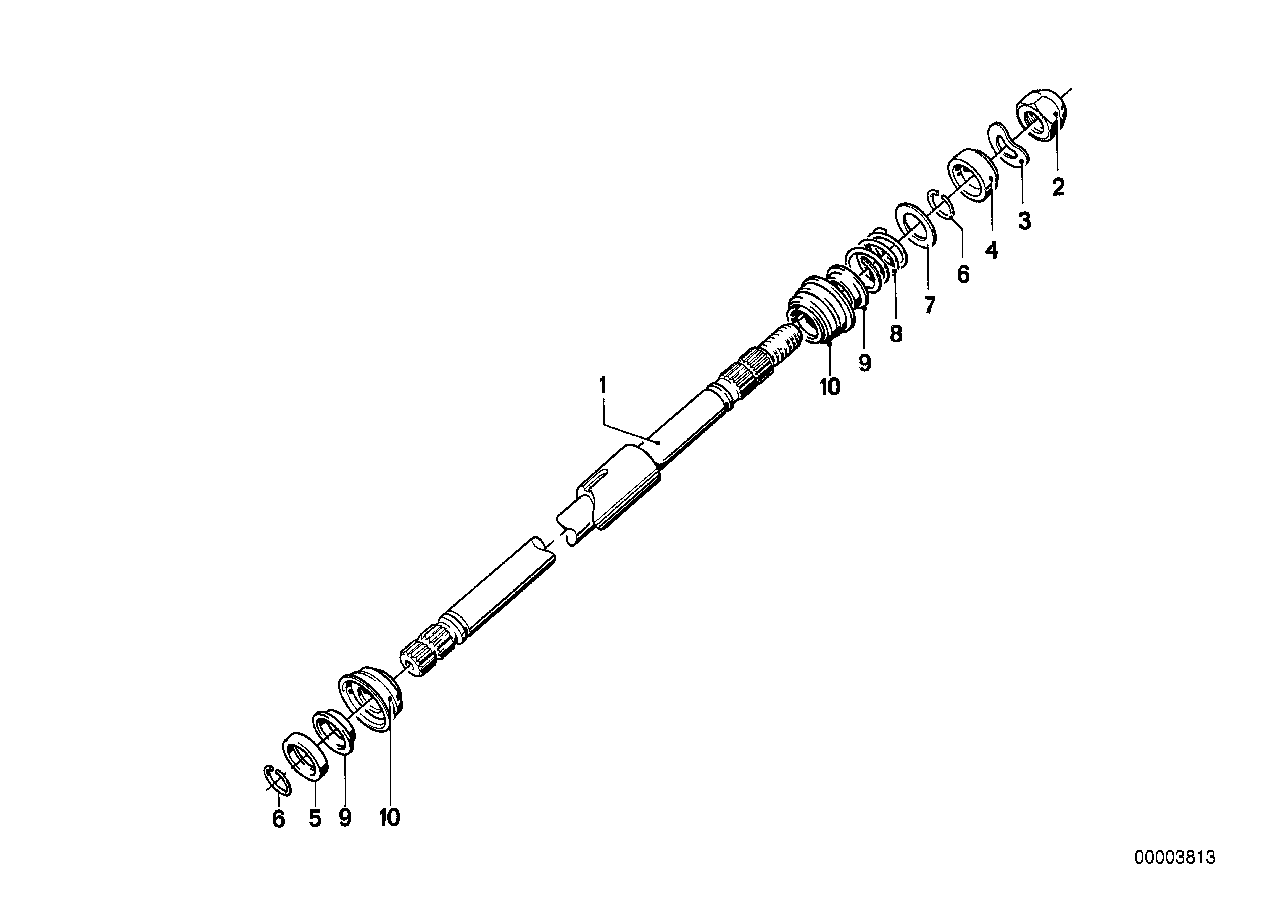 Sloupek řízení-volantový hřídel horní