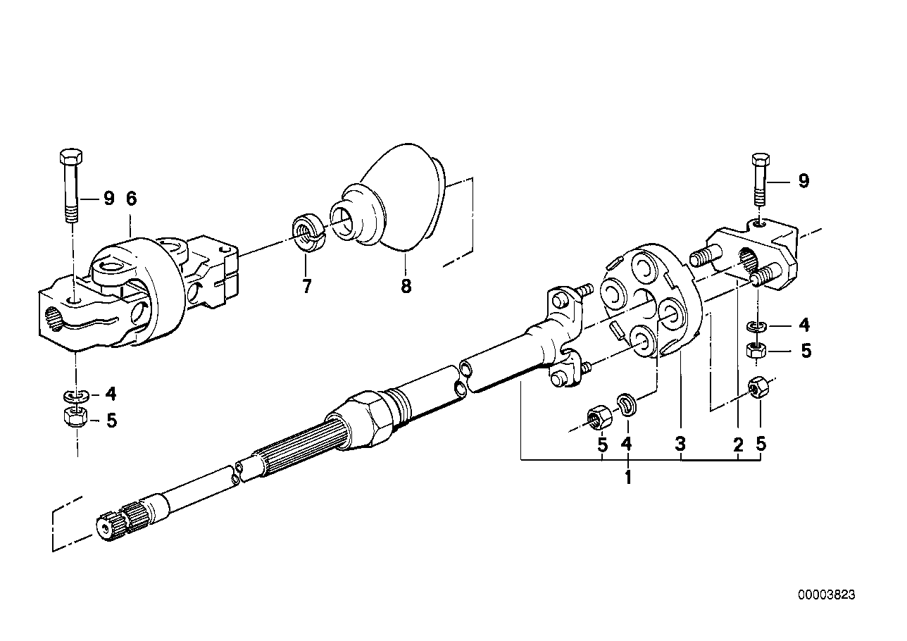 Stuurkolom-stuuras beneden