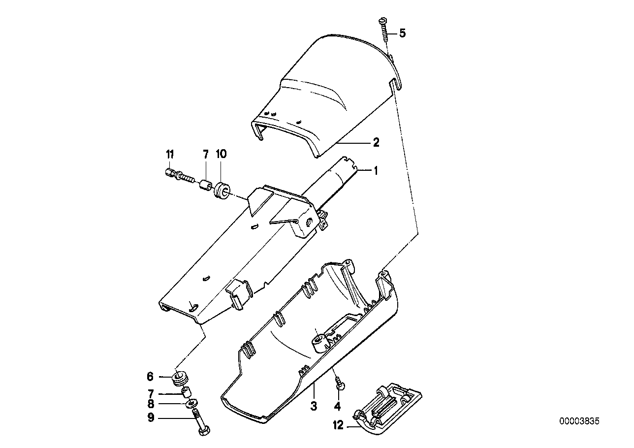 Steering column-tube/trim panel