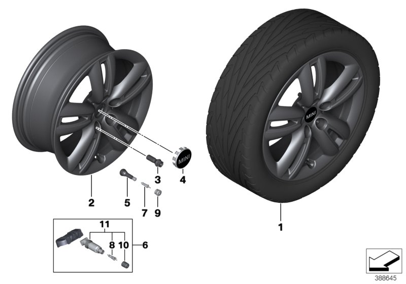 MINI 轻铝合金轮辋 Track Spoke 501 - 17''