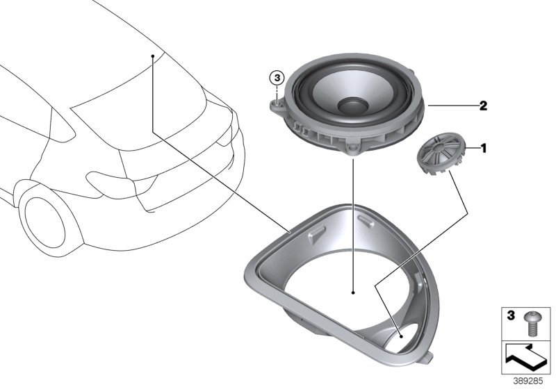 Single parts, speaker, D-pillar