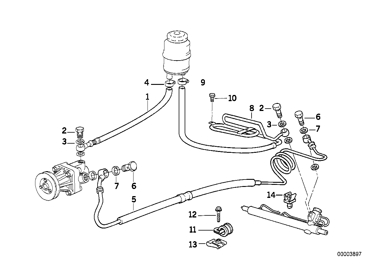 Direction hydraulique-Tuyaux d'huile