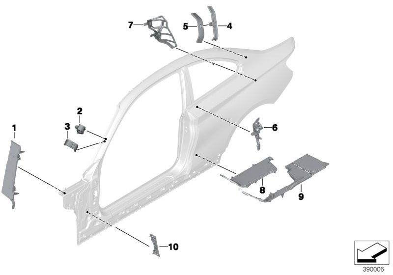 Cavity shielding, side frame