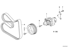 Servostyrning-vingpump/montering