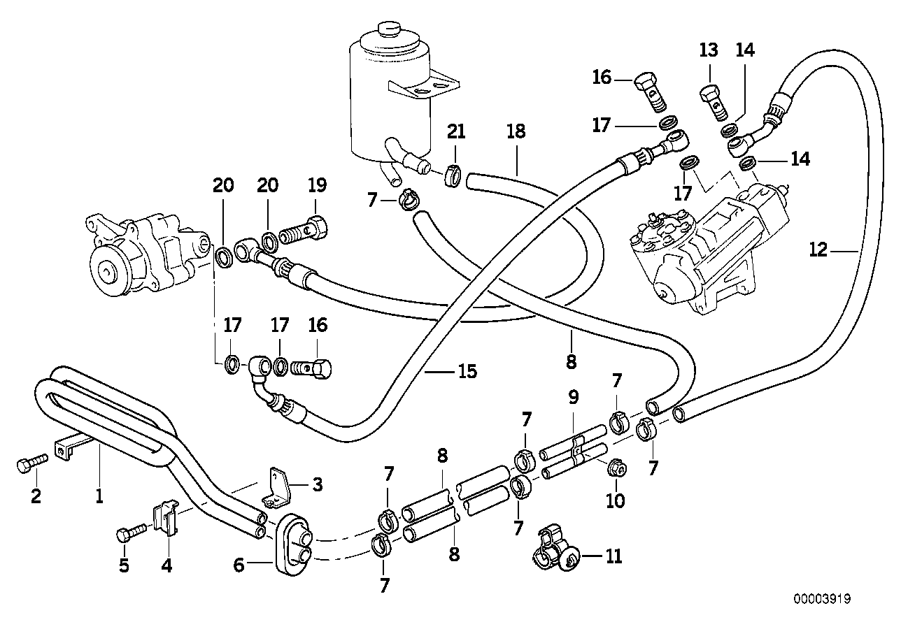 Hydro steering-oil pipes