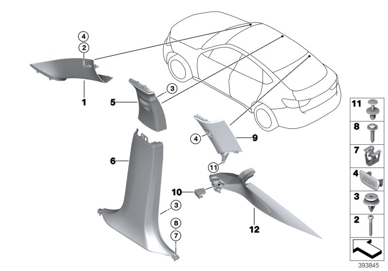 Trim panel A- / B- / C- / D-Column