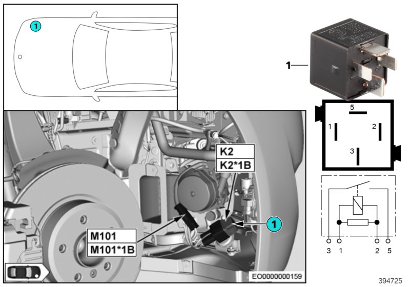 Relay, secondary air pump K2