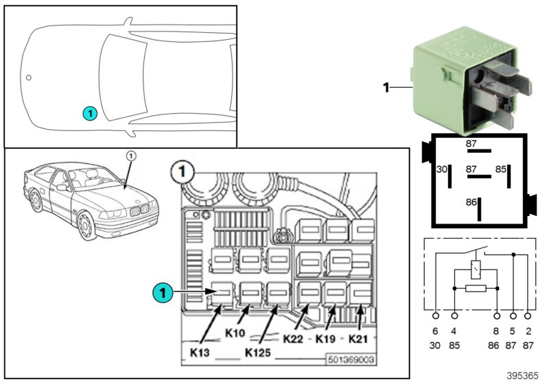 รีเลย์ชุดทำความร้อนกระจกหลัง K13