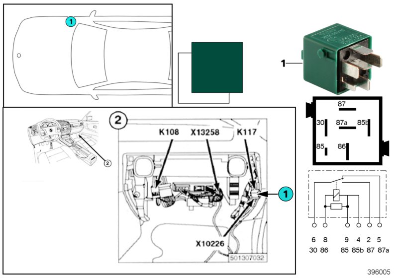 Relé Trancamento porta bagageira K117