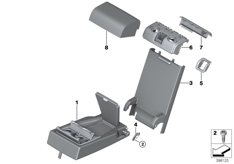 Asiento trasero, reposabrazos central