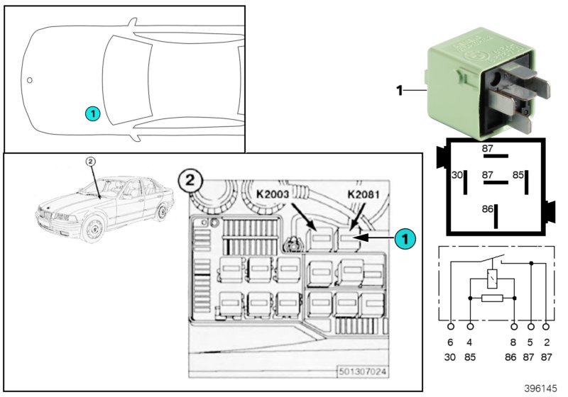 Relais brandstofopvoerpomp K2081