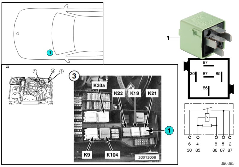 Relay, auxiliary fan stage 1 K21