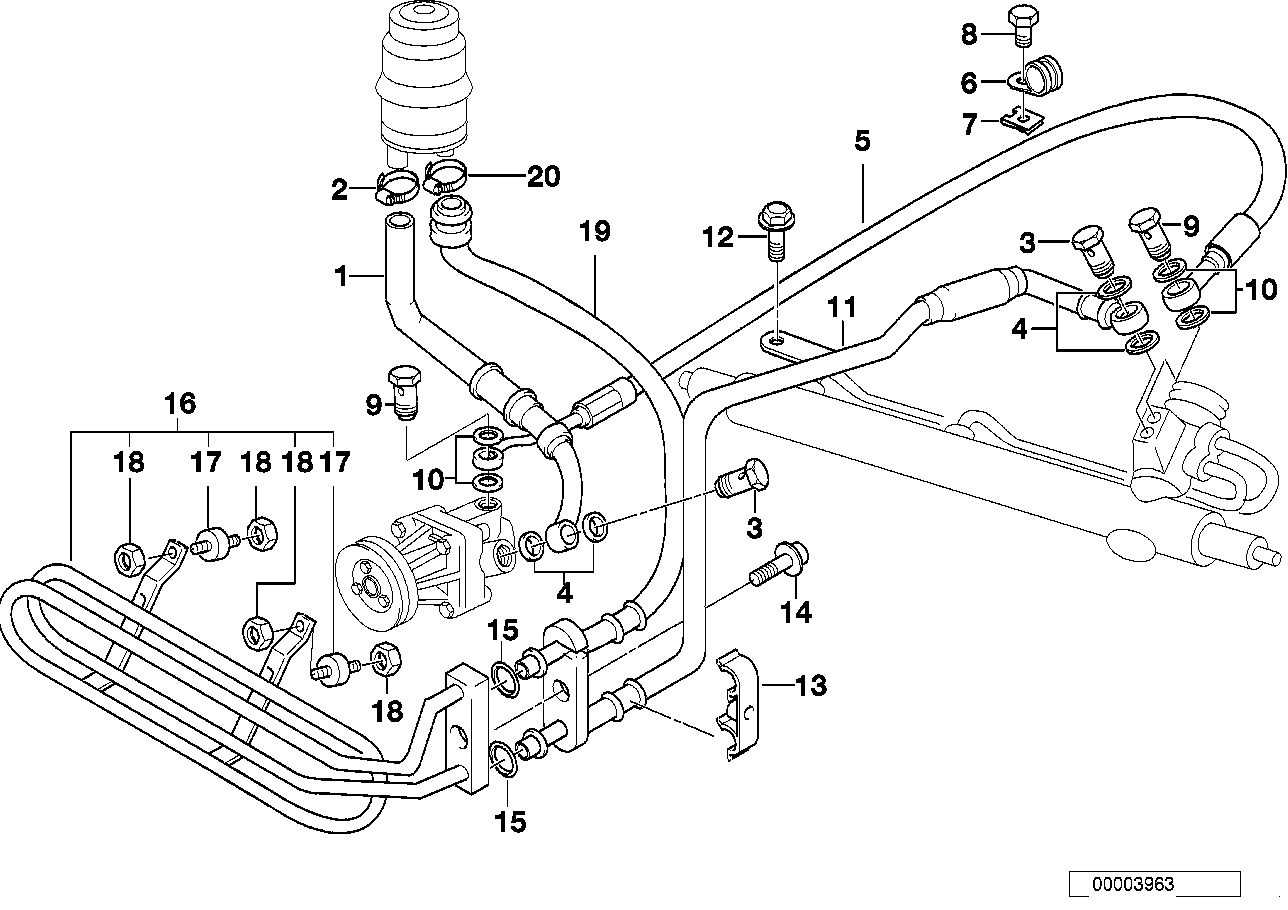 Hydro steering-oil pipes