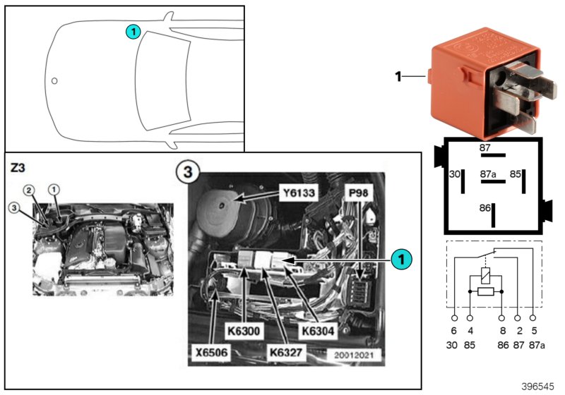 Relay, secondary air pump K6304