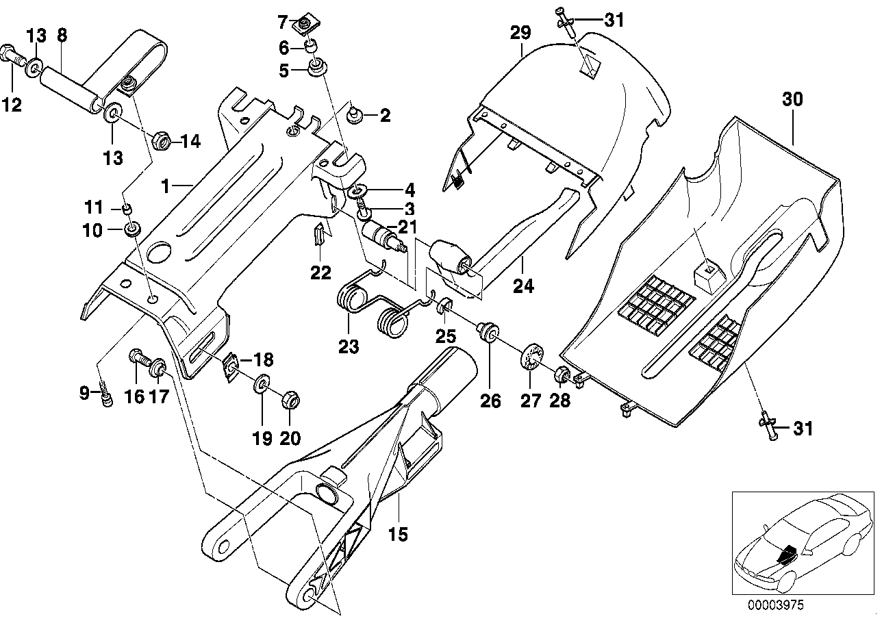 Nastavení sloupku řízení mechanické