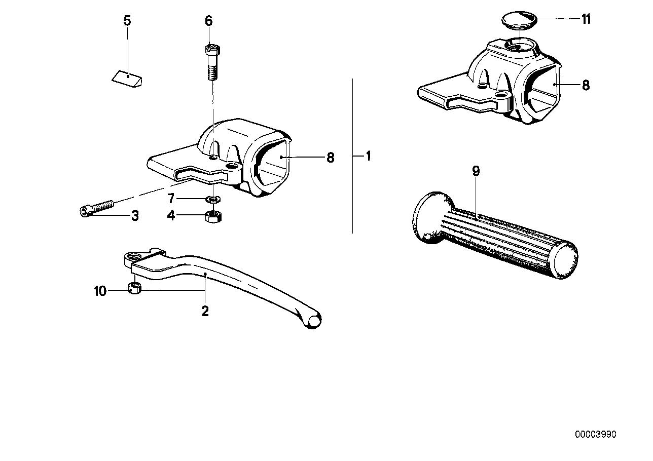 Handle unit left