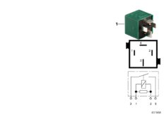 Relè contatto di chiusura verde pinastro