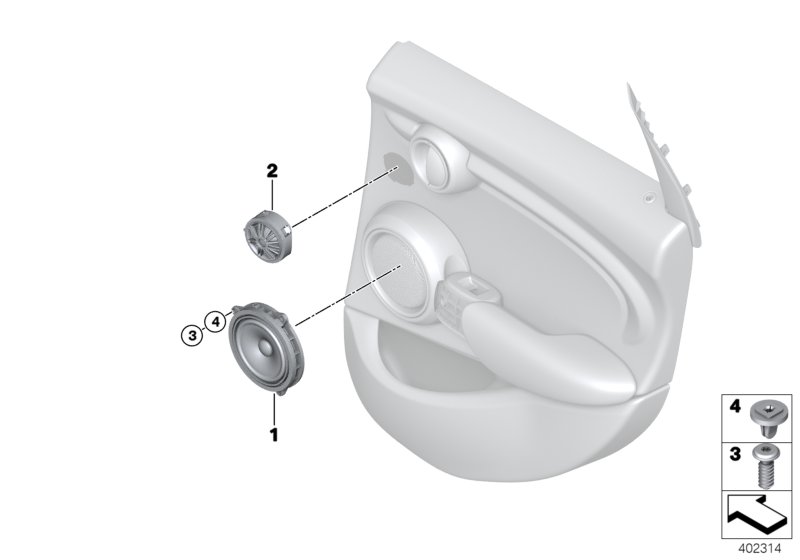 Single parts f rear door hifi system