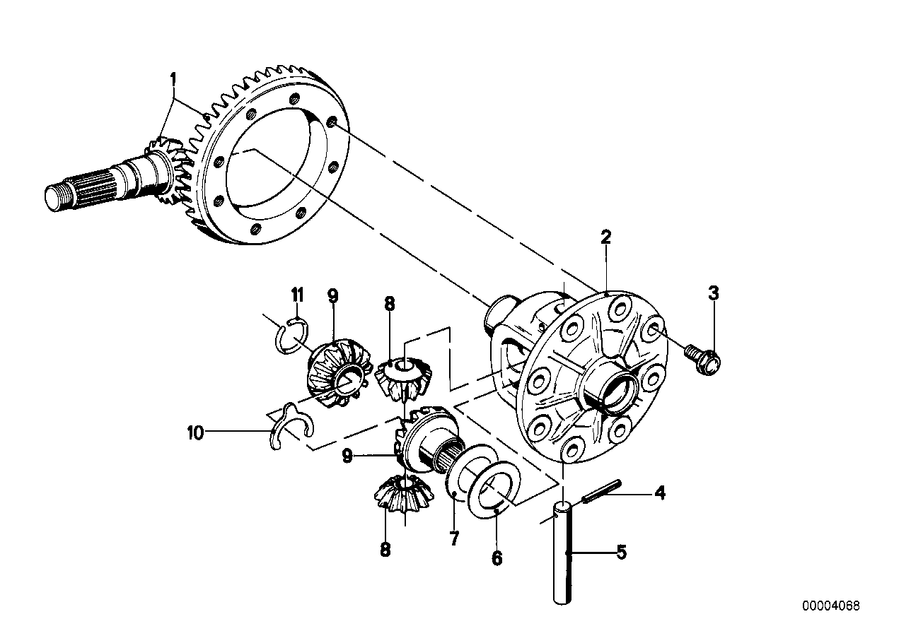 从动伞齿轮组件/差速器壳体