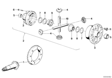 Crowngear set/differential case