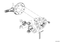 Crowngear set/differential case