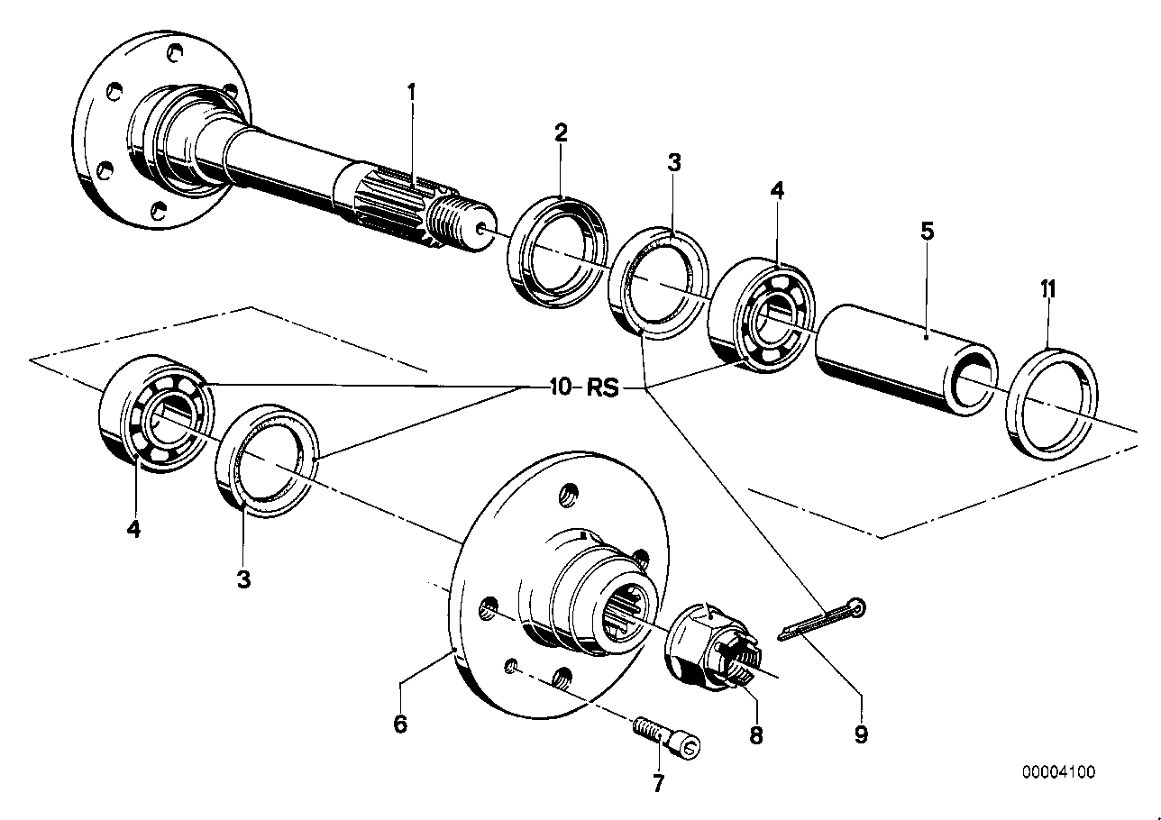 Achteras/legering van het wiel